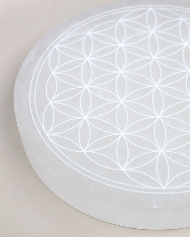 Selenite plate Flower of life