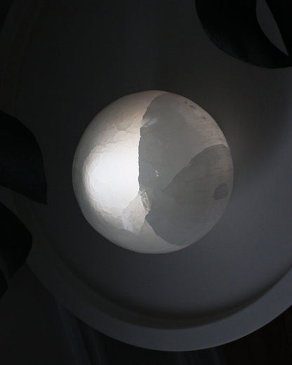 Selenite moon lamp