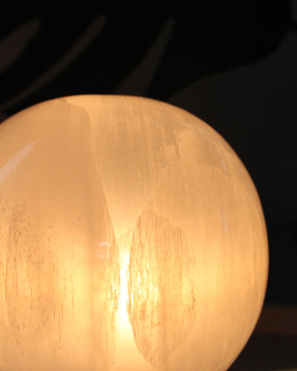 Selenite Sphere lamp