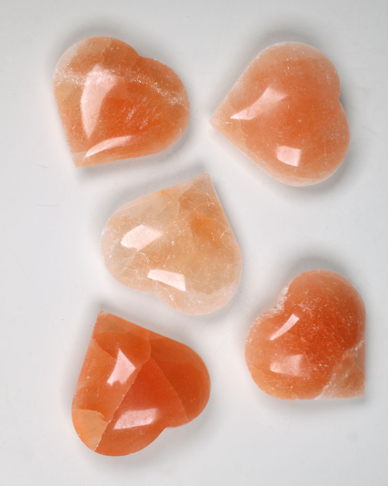 Selenithjärta orange 6 cm