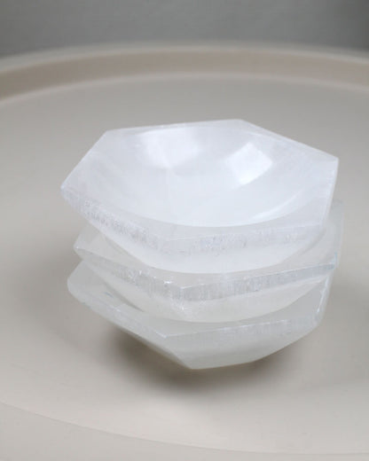 Selenite Bowl hexagonal