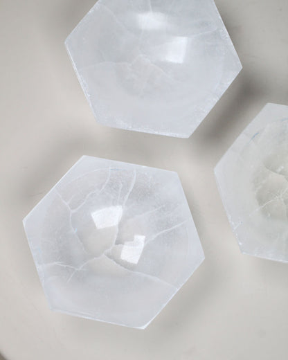 Selenite Bowl hexagonal