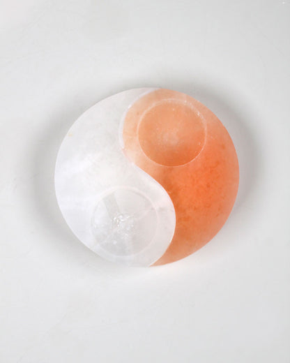 Selenite Yin-Yang Candleholder