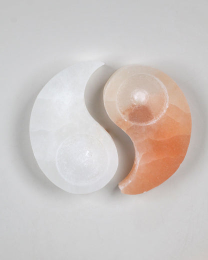 Selenite Yin-Yang Candleholder