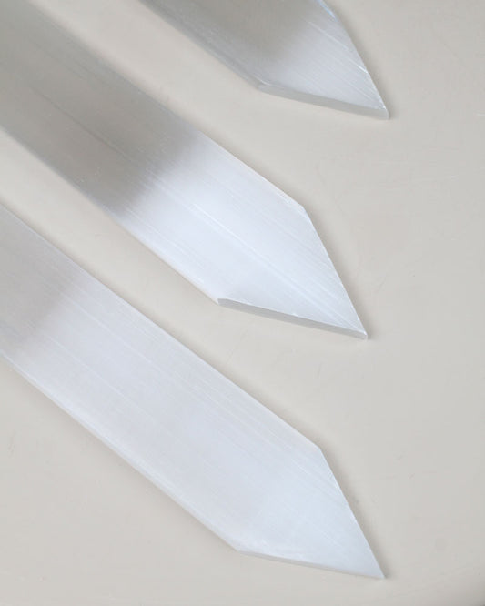 Selenit platt och spets 20 cm