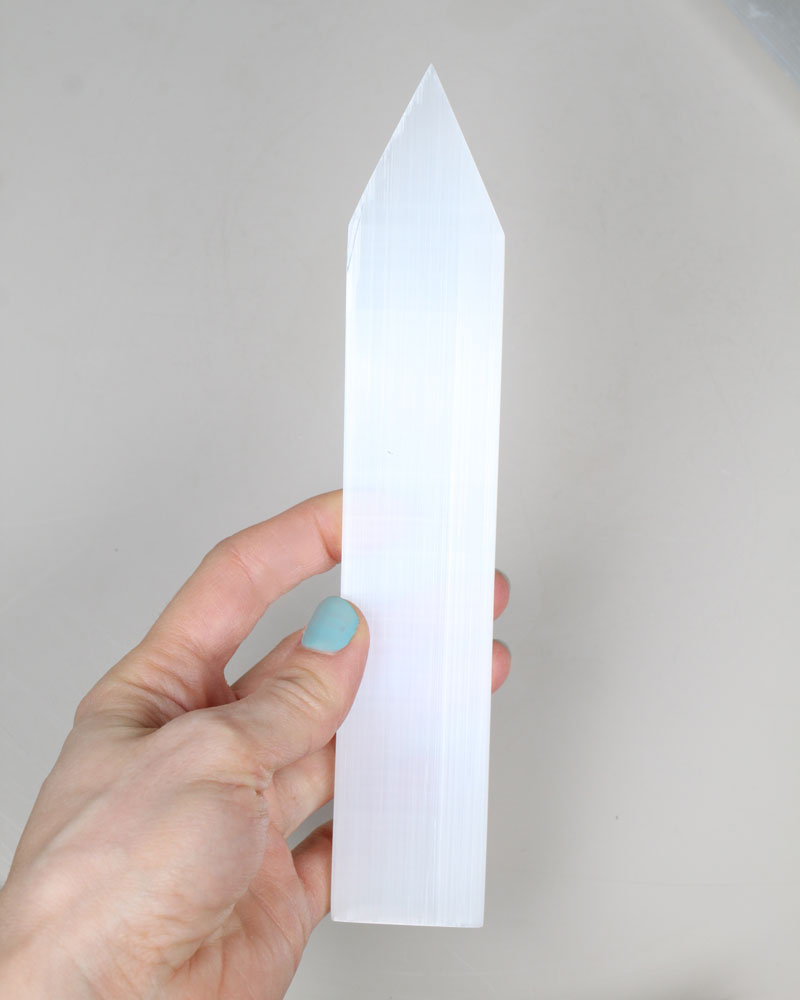 Selenite flat point 20 cm