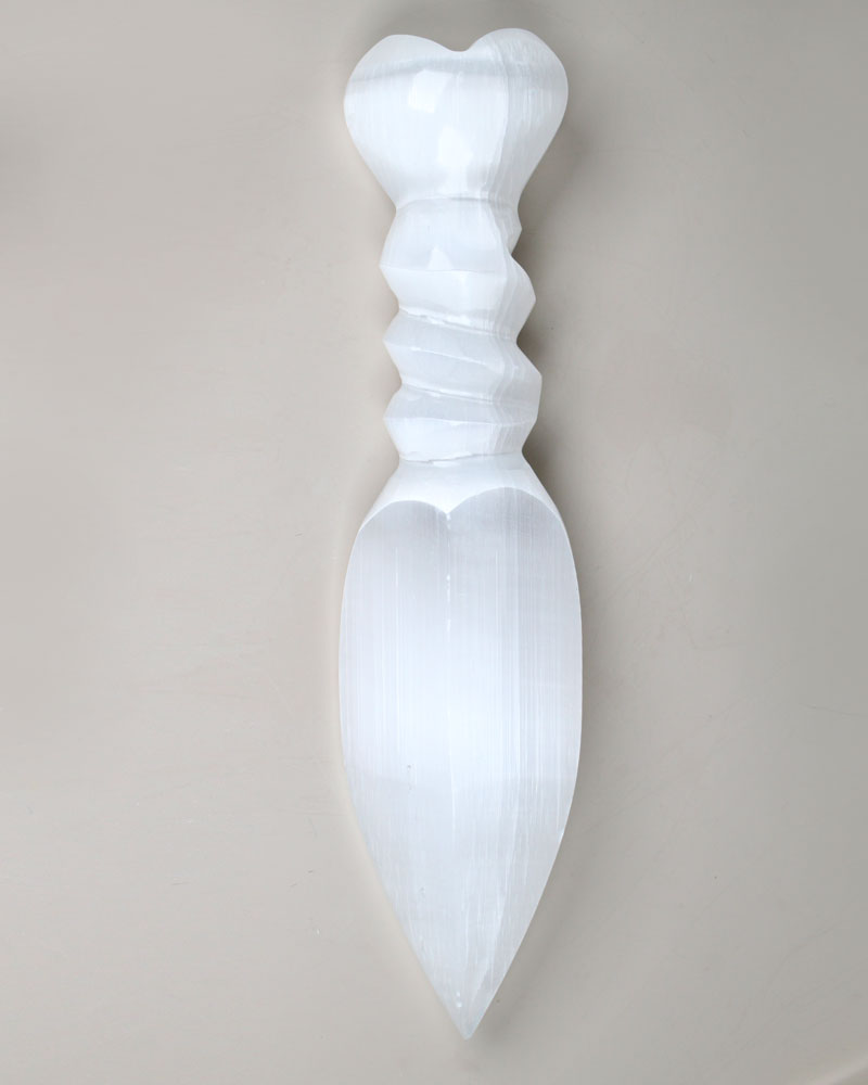 Selenite Sword with Spiral 25 cm