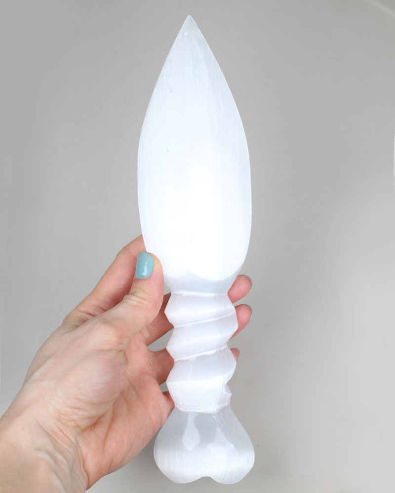 Selenite Sword with Spiral 25 cm