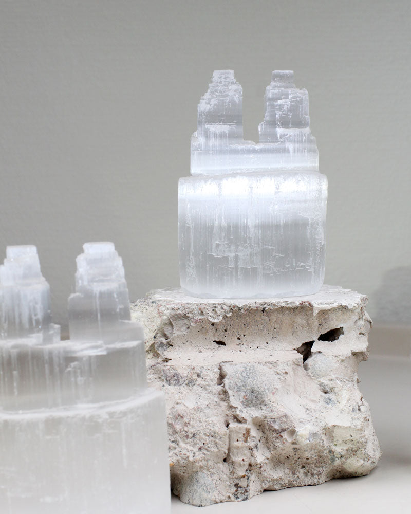 Selenite Twin Tower 10 cm