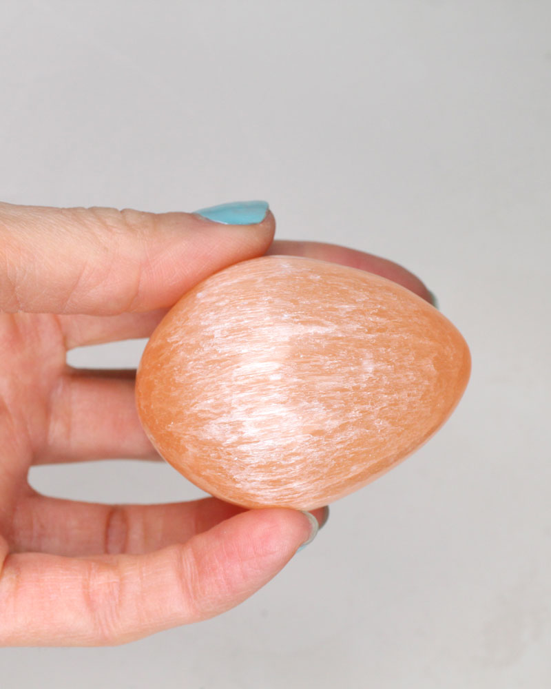 Selenite Egg orange