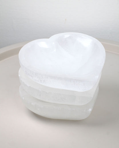 Selenite Heart bowl 15 cm