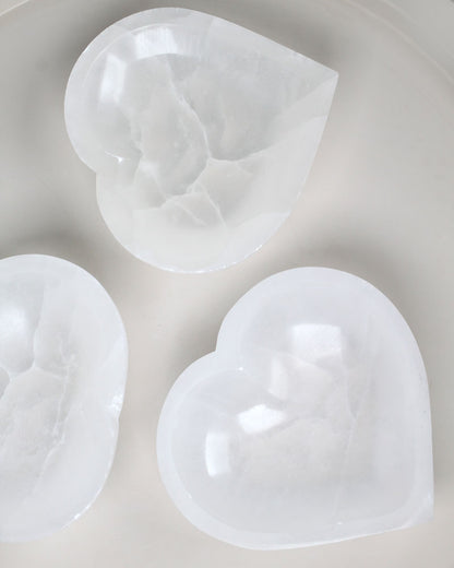 Selenite Heart bowl 15 cm