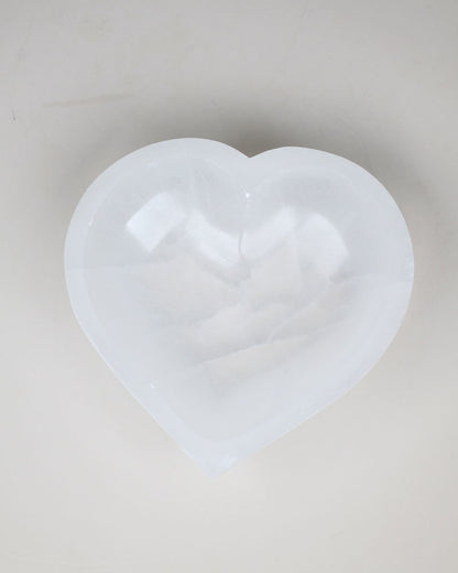Selenite Heart bowl 15 cm