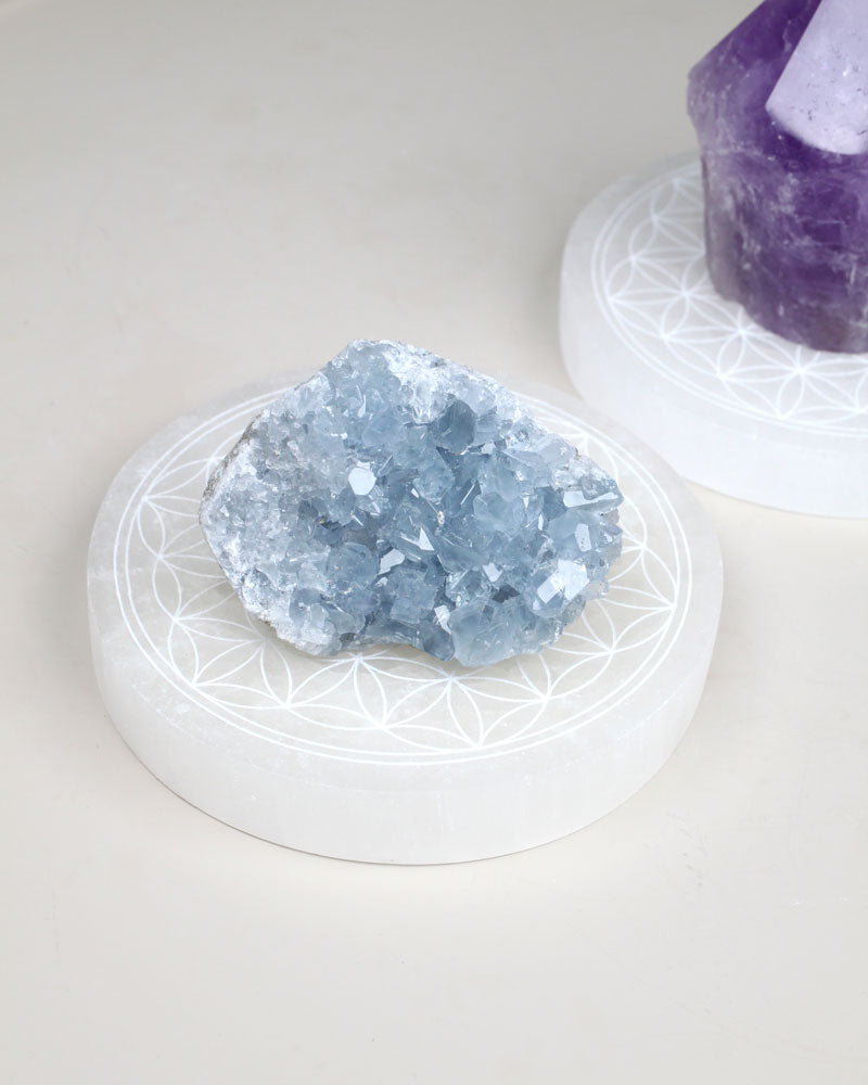 Selenite plate Flower of life
