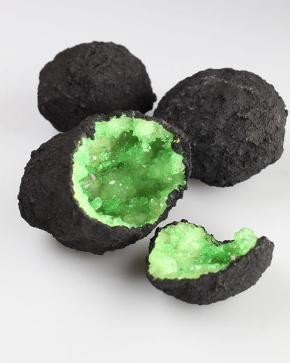 Green Dyed Quartz Geodes