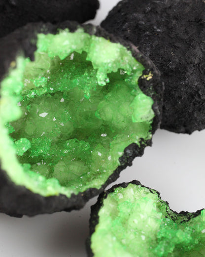 Green Dyed Quartz Geodes