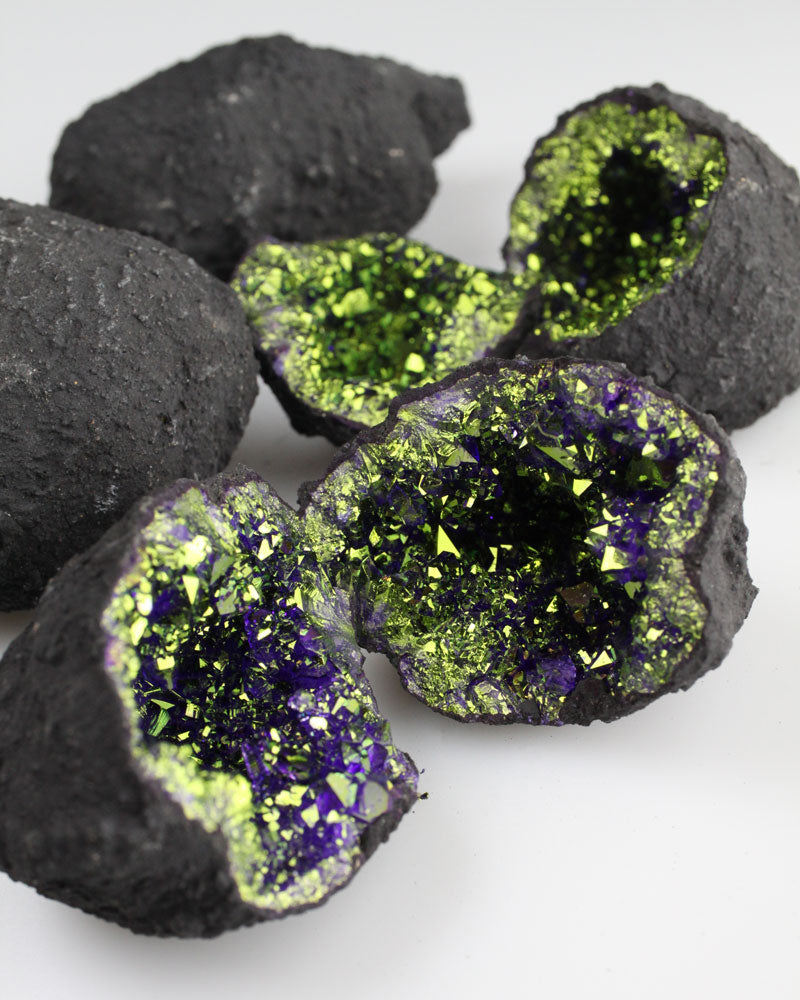 Guldvioletta färgade geoder