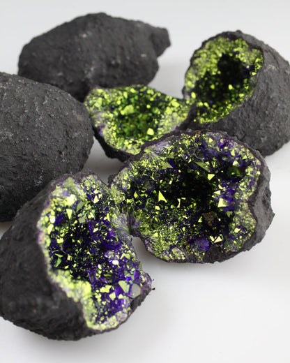 Golden Violet Dyed Geodes