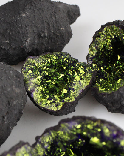 Golden Violet Dyed Geodes