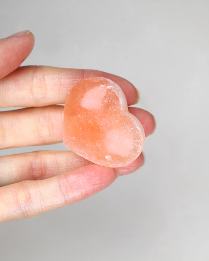 Selenithjärta orange 4 cm