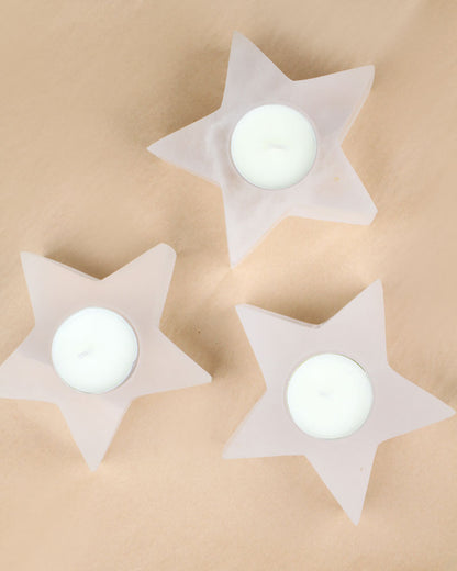 Selenite Candle Star