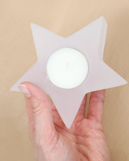 Selenite Candle Star