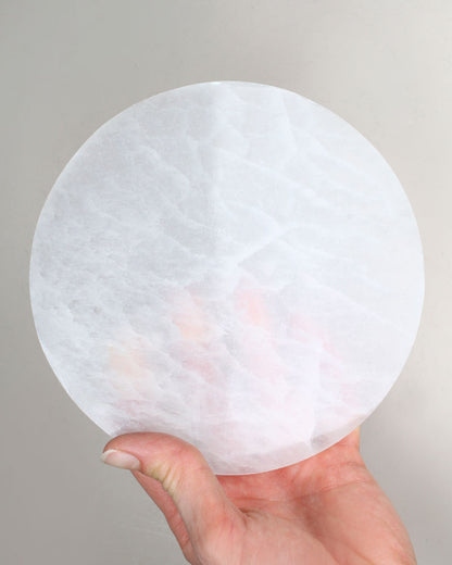 Selenite circle plate 15 cm